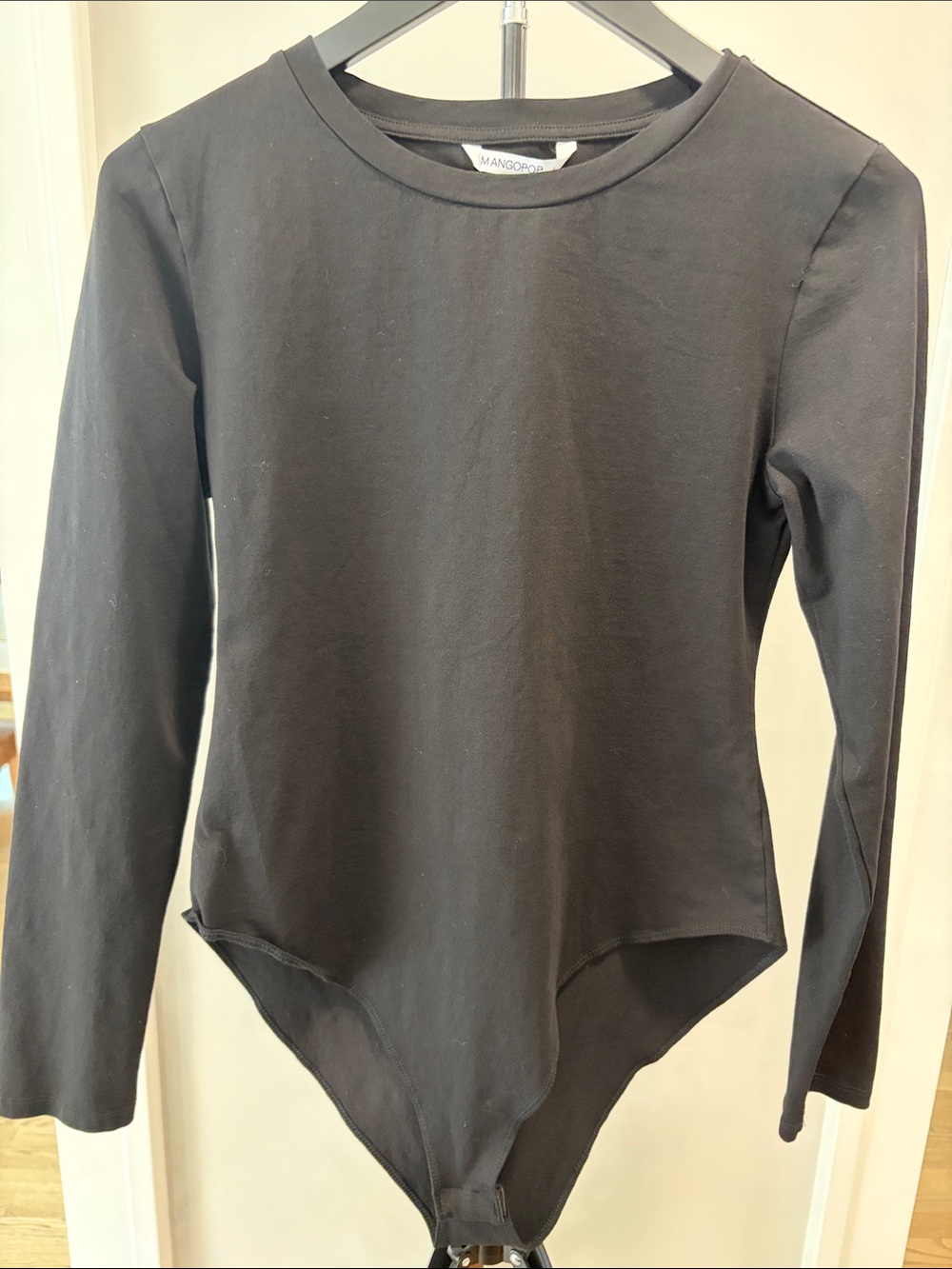 Mango Black Long-Sleeve Bodysuit Camisole